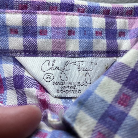 Rare NWT 1980s Deadstock Cheryl Tiegs Plaid Shirt Size 8 Vintage Sears 1987 USA - Picture 3 of 10